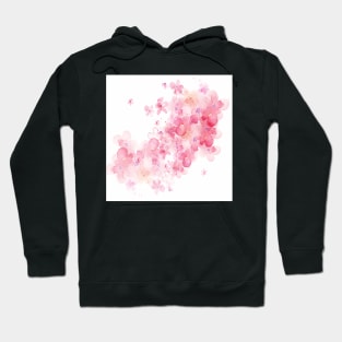 Floral Pink on White Background Happy Inspirational Design Cute Vacation Beach Wear & Gifts Hoodie